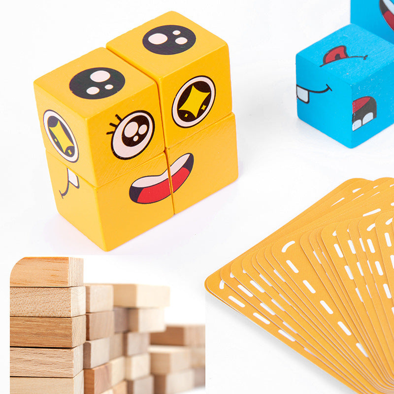 Wholesale Face Changing Rubik's Cube Expression Building Blocks for Children's Early Education Puzzle